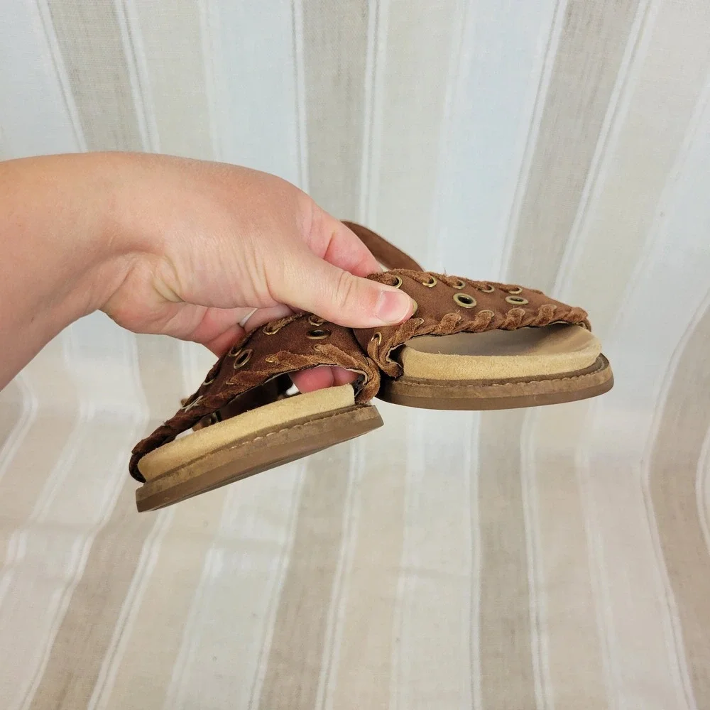 Clarks‎ Artisan Corsio Amelia Leather Sandals Tan Brown Size 8.5